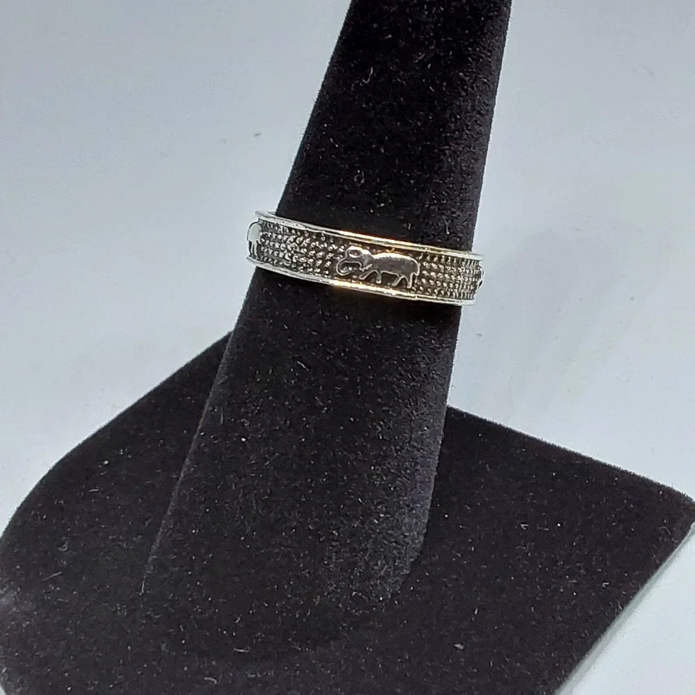 Women's Bohemian Glam Retro Elephant Zinc Band‎ Ring Size 8